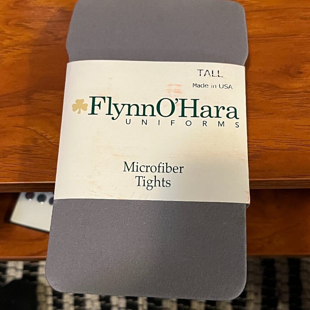 Flynn O'hara Catholic School Uniform Tights TALL Gray & Hunter Green NEW